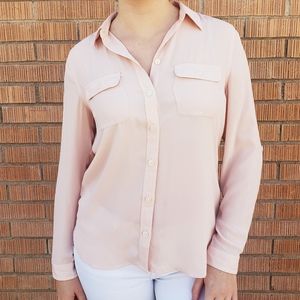 LOFT Light Pink Lightweight Button Up Size SP